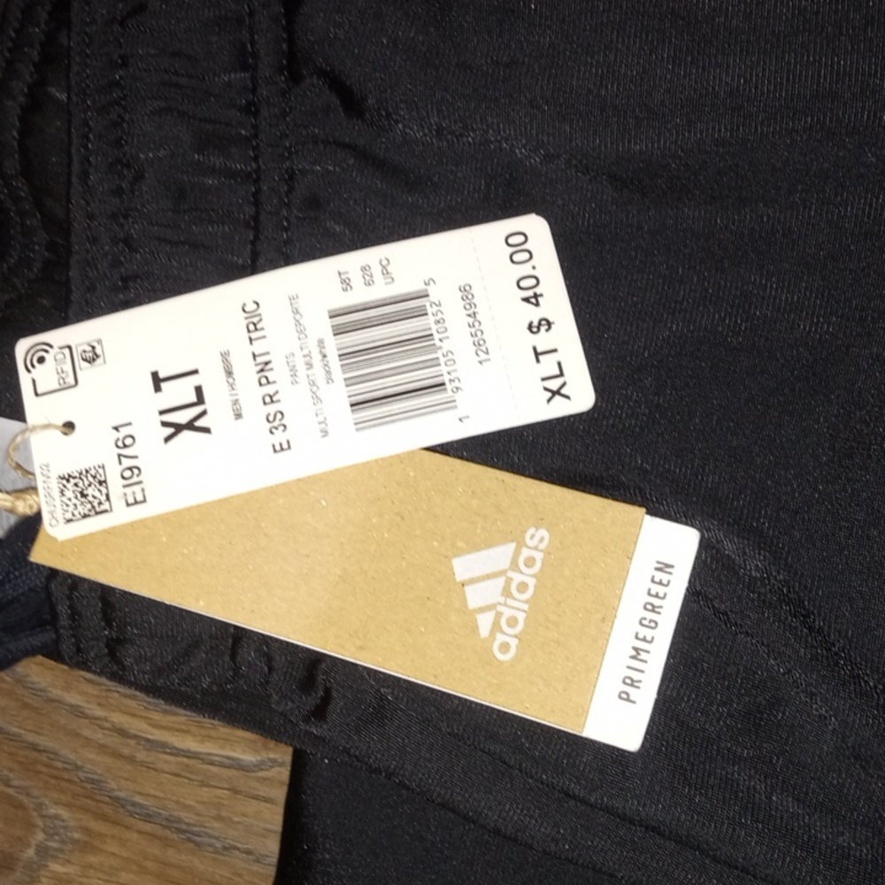 Mens Adidas Black Sweatpants XLT NWT - Picture 2 of 6